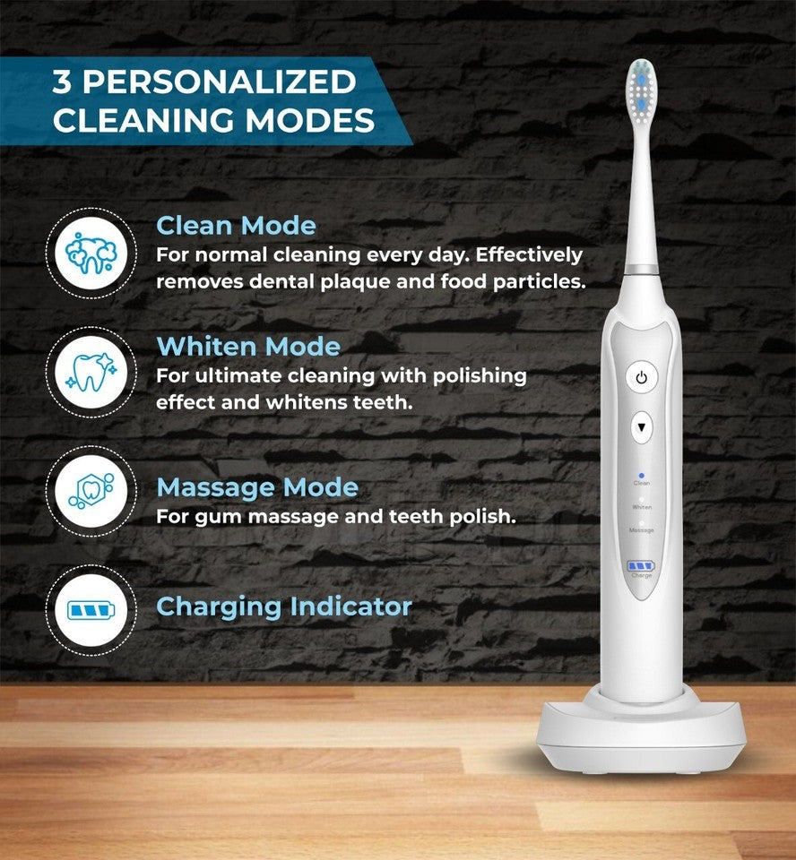 Sonic Electric Toothbrush for Adults with 5 Toothbrush Replacement Heads